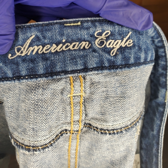 ❤️ American Eagle blue denim shorts silver glitter stars in the pockets … - Picture 7 of 7